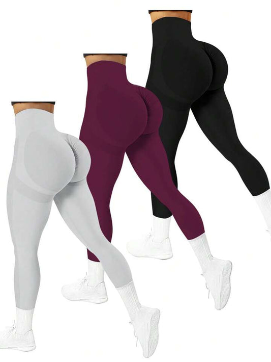 3 Leggins Push Up  Sin Costuras