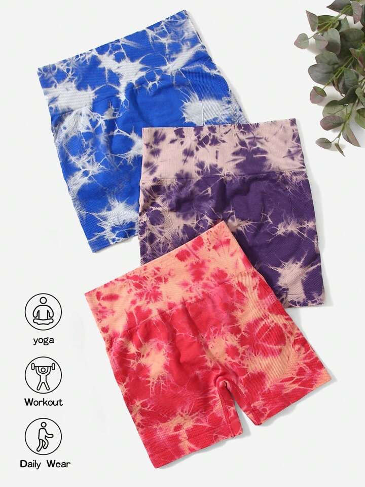 3 Shorts Tie-Dye Push Up